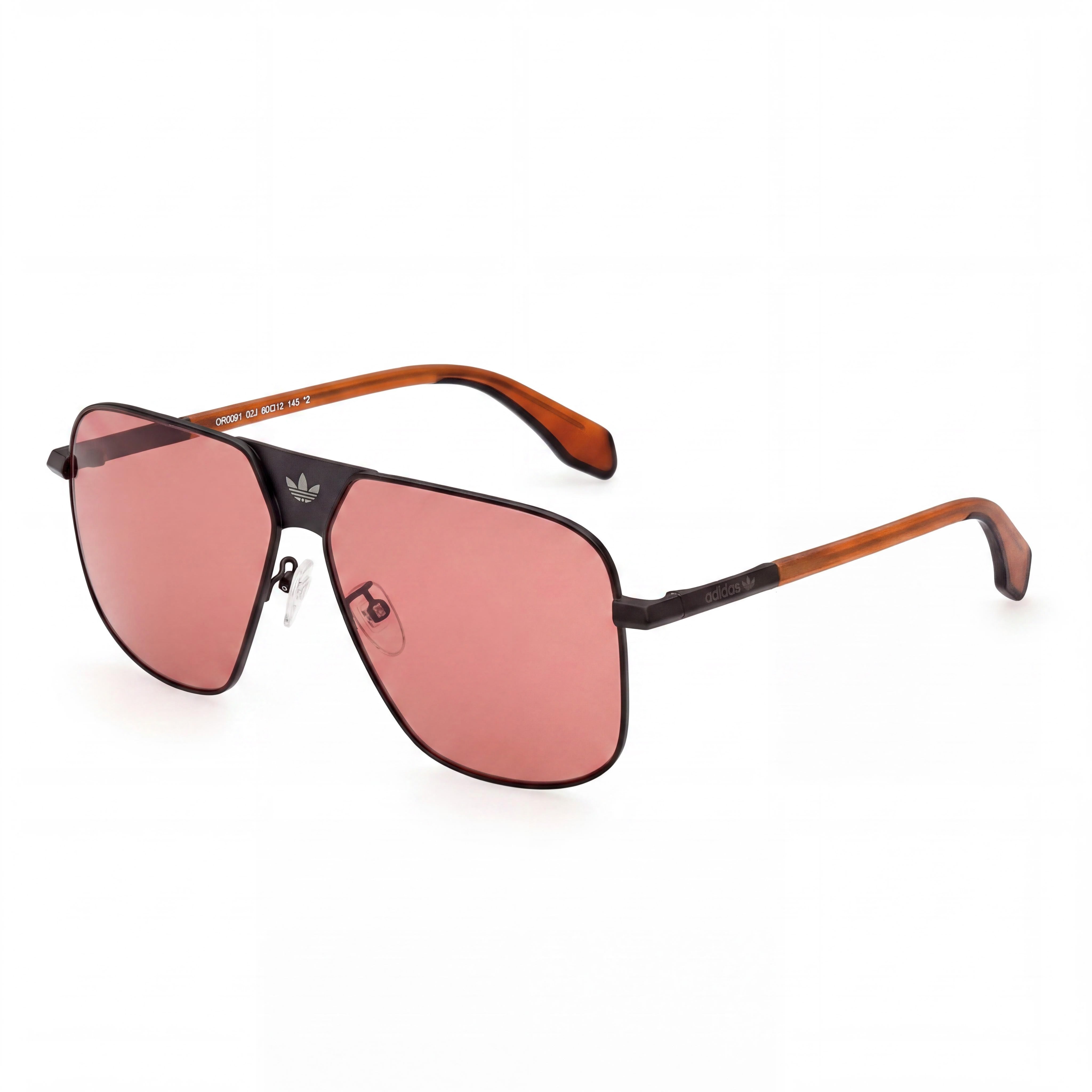 Adidas Or0091 Men's Matte Black Red Plastic Frame Sunglasses with roviex UV Protection Lenses 60mm, Photo 1
