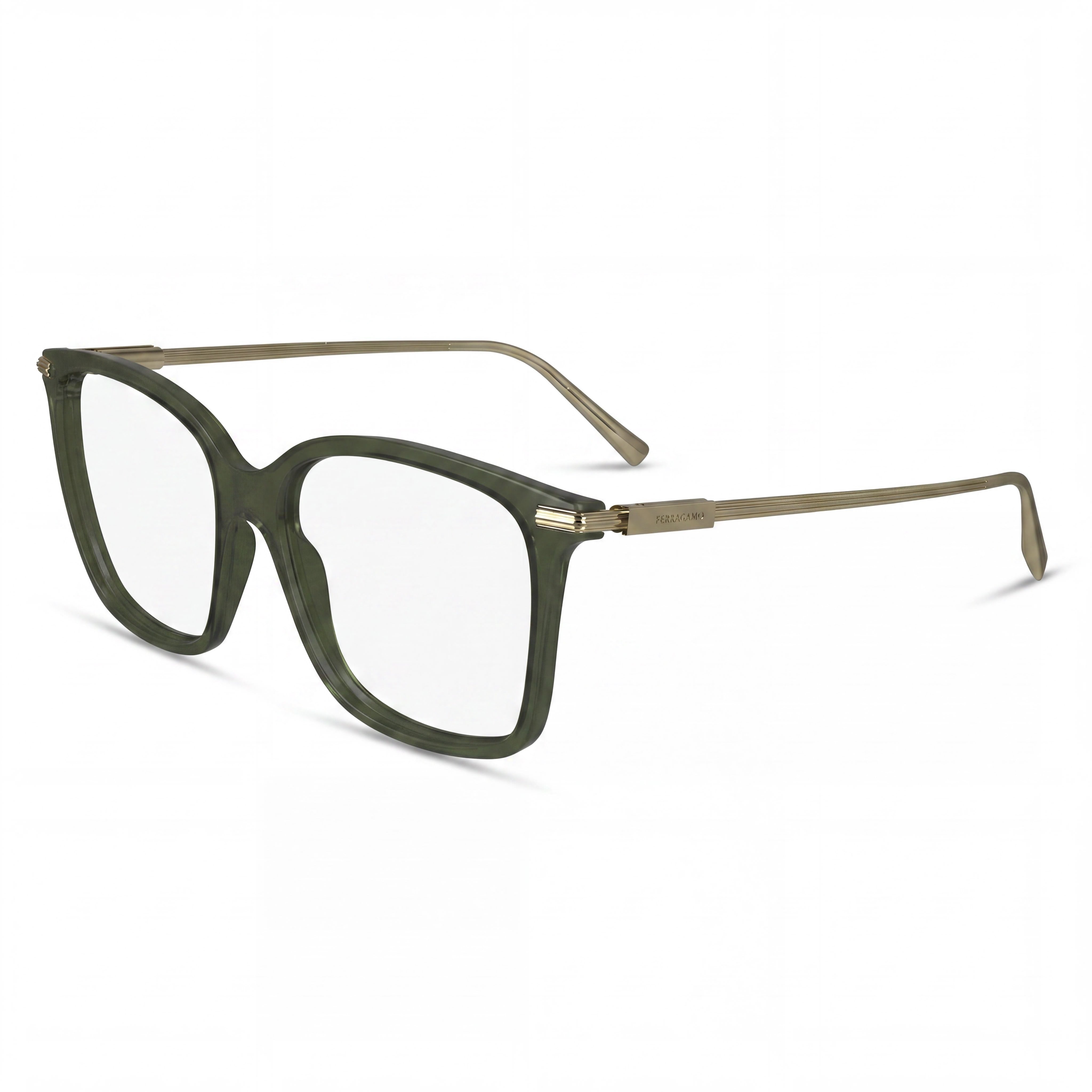 Salvatore Ferragamo Sf2992 Men's Acetate Eyeglass Frame Transparent Khaki 53mm, Photo 1