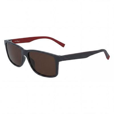 Salvatore Ferragamo Women's Dark Grey Red Plastic Sunglasses 57mm