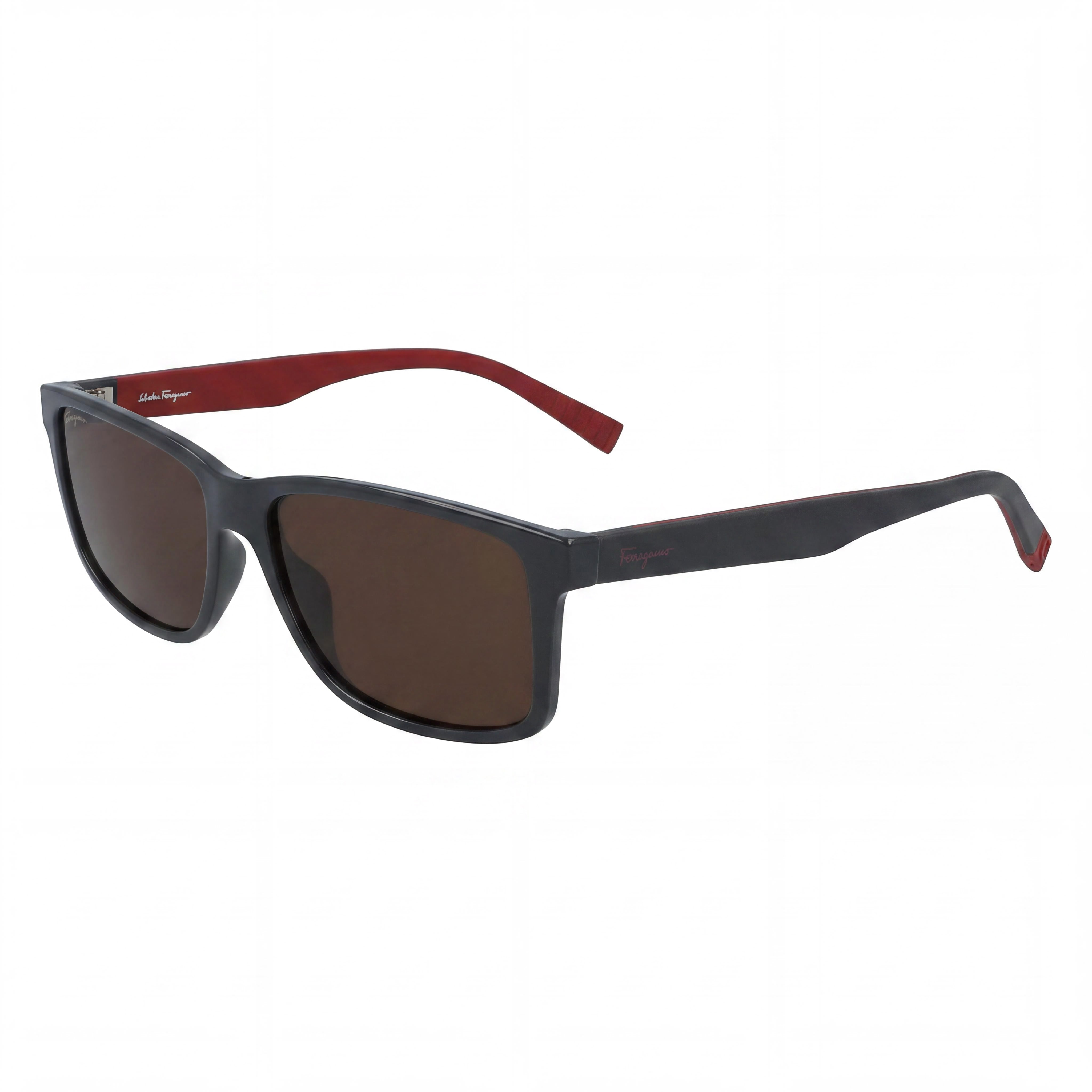 Salvatore Ferragamo Women's Dark Grey Red Plastic Sunglasses 57mm, Photo 1