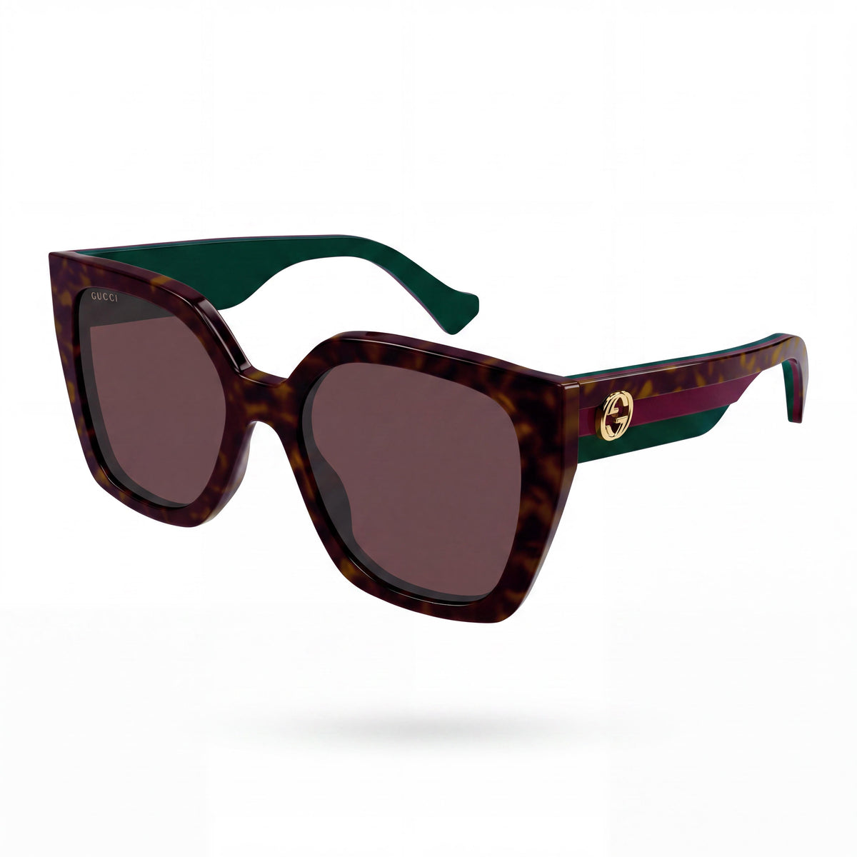 Gucci GG1300S 002 Women's Square Sunglasses, Recycled Acetate Havana Frame, Brown UV Protection Lenses, 55mm, Photo 1