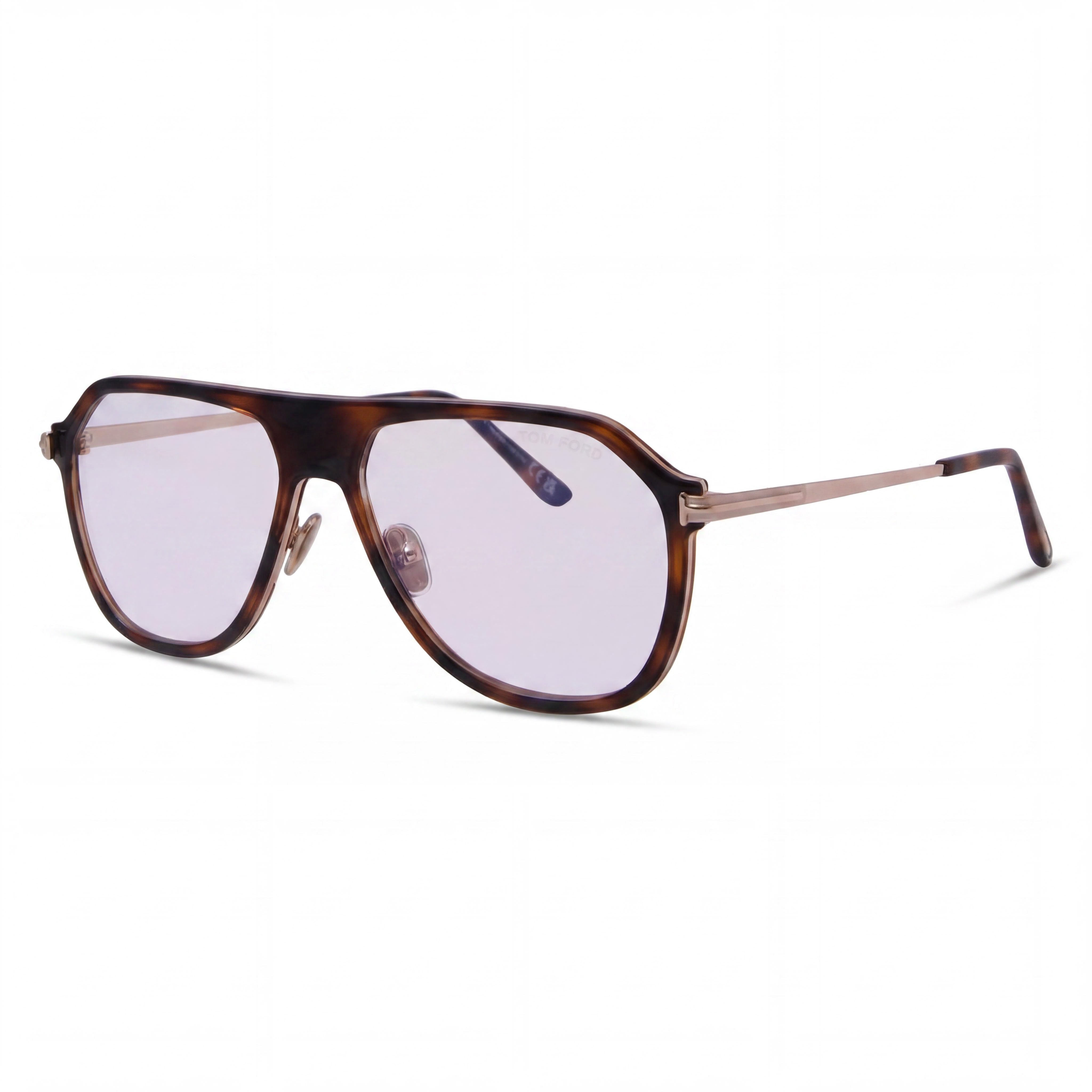 Gafas de hombre Tom Ford FT5943-B estilo navegador monocolor en marrón claro, Photo 1