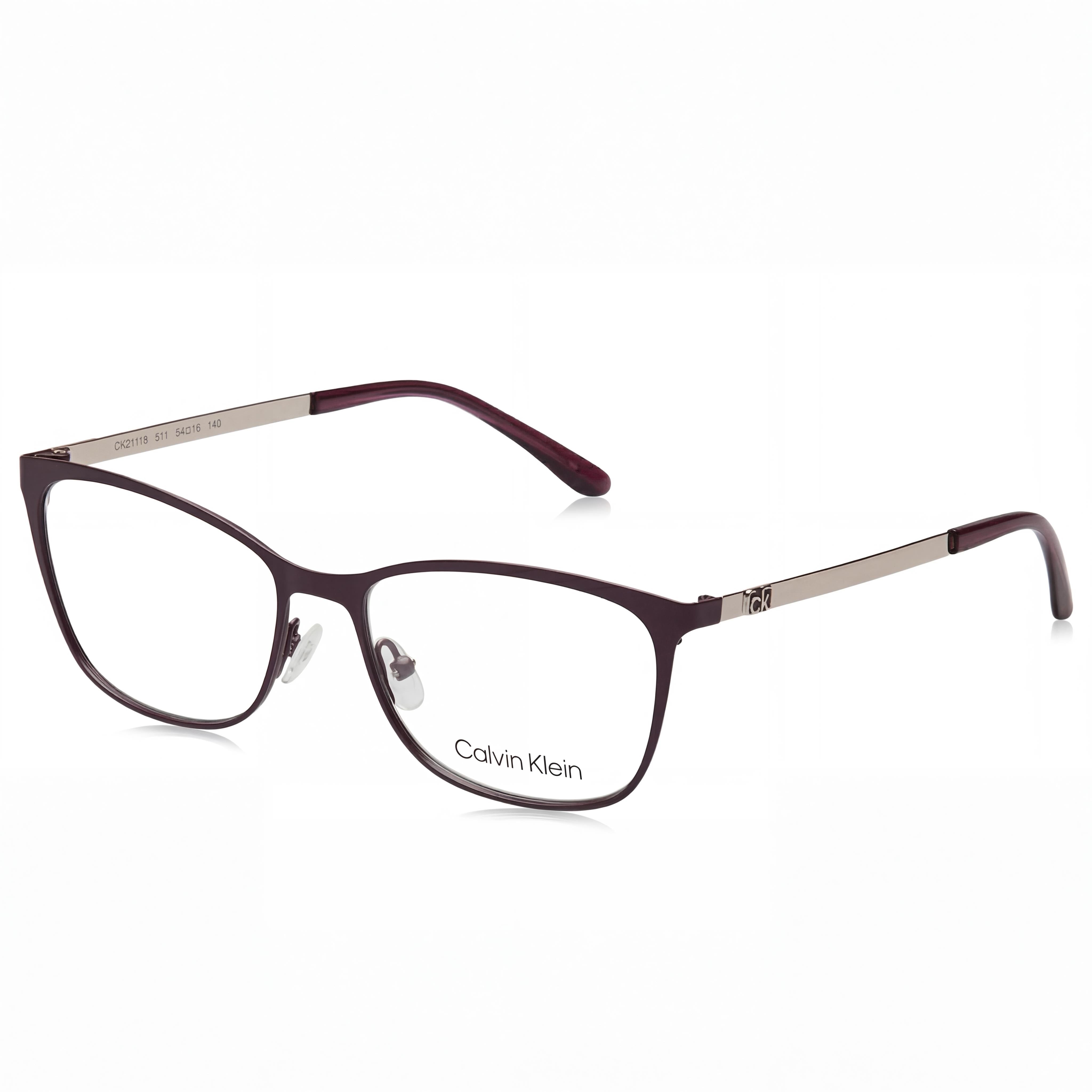 Calvin Klein Ck21118 Unisex Metal Frame Sunglasses with Polarized Polycarbonate Lenses in Plum 54mm, Photo 1