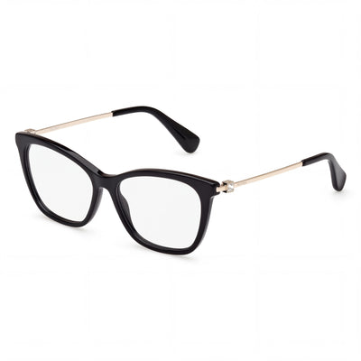 MaxMara Mm5070 Men's Black Lightweight Plastic Full Rim Eyeglasses, Transparent Polycarbonate Lenses, Size 54-14-140