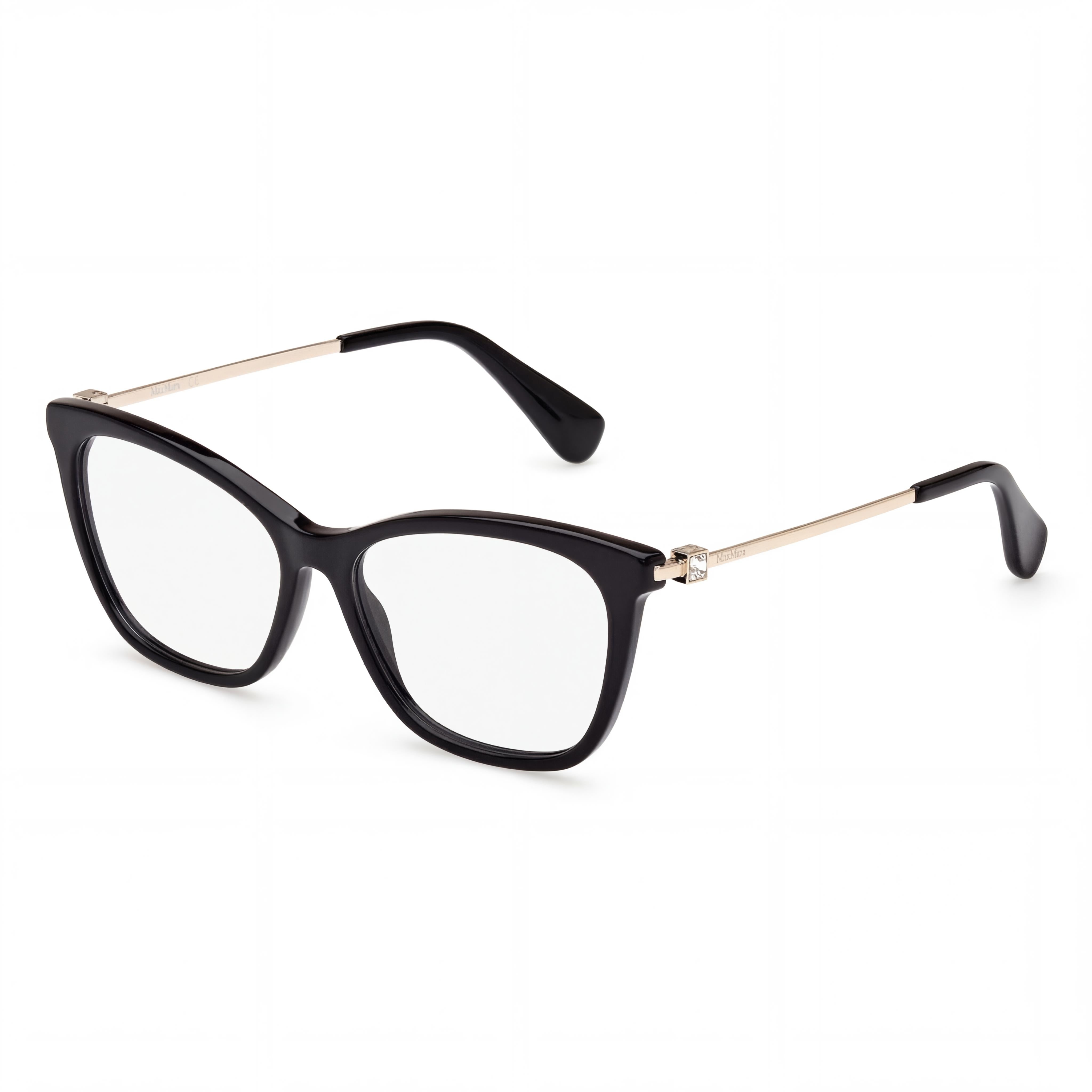 MaxMara Mm5070 Men's Black Lightweight Plastic Full Rim Eyeglasses, Transparent Polycarbonate Lenses, Size 54-14-140, Photo 1