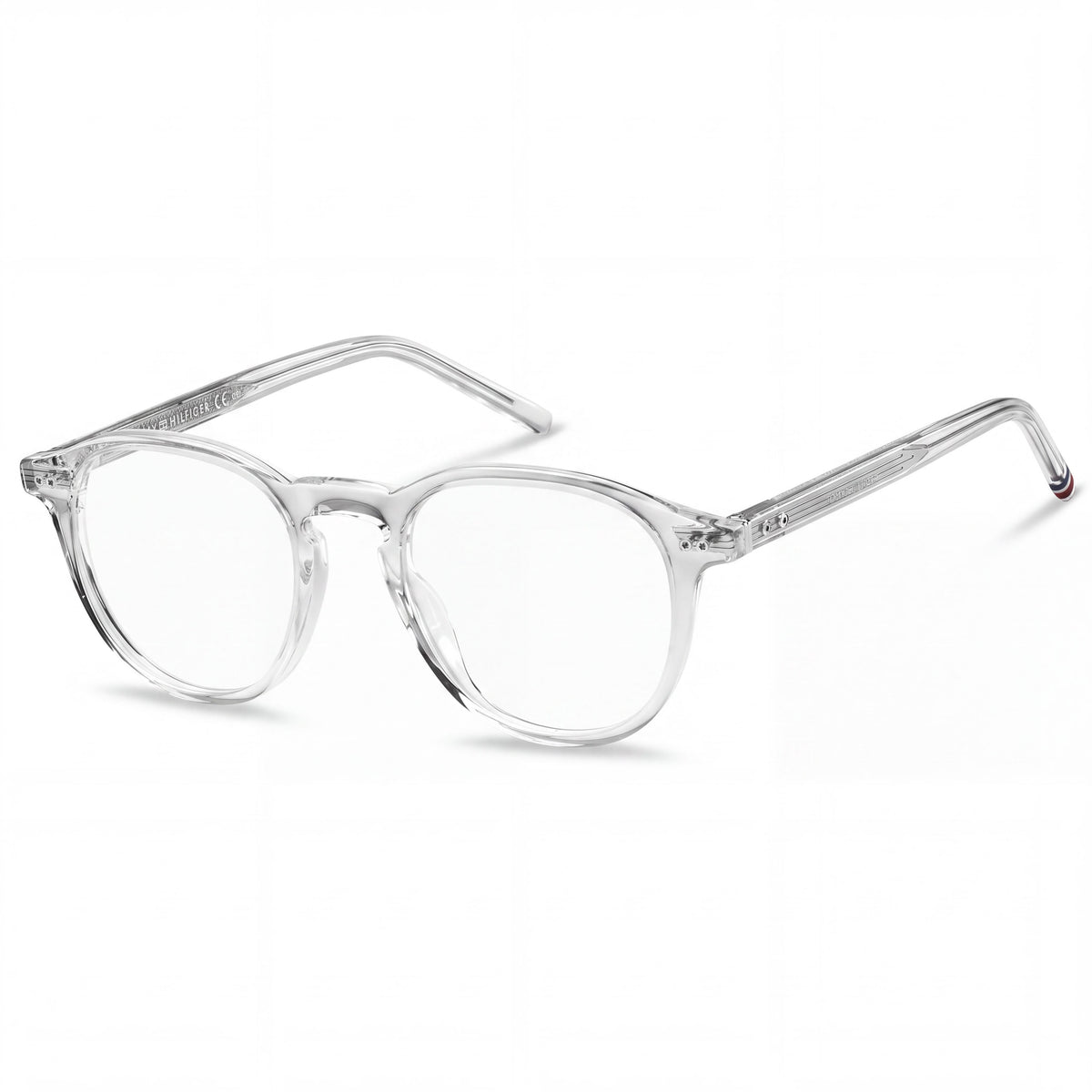 Tommy Hilfiger TH 1893 Unisex Casual Oval Full Rim Acetate Crystal Frame Polycarbonate Lens Eyeglasses 48-19-140, Photo 1