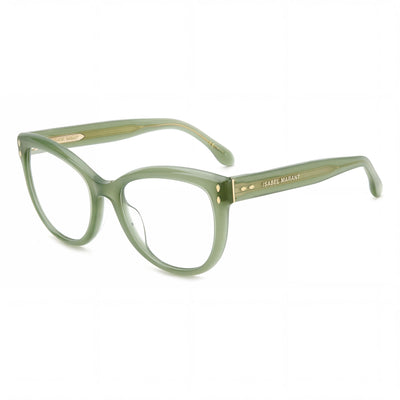 Gafas de sol de acetato modernas Isabel Marant para mujer, con montura verde y lentes verdes, ancho de lente de 53 mm