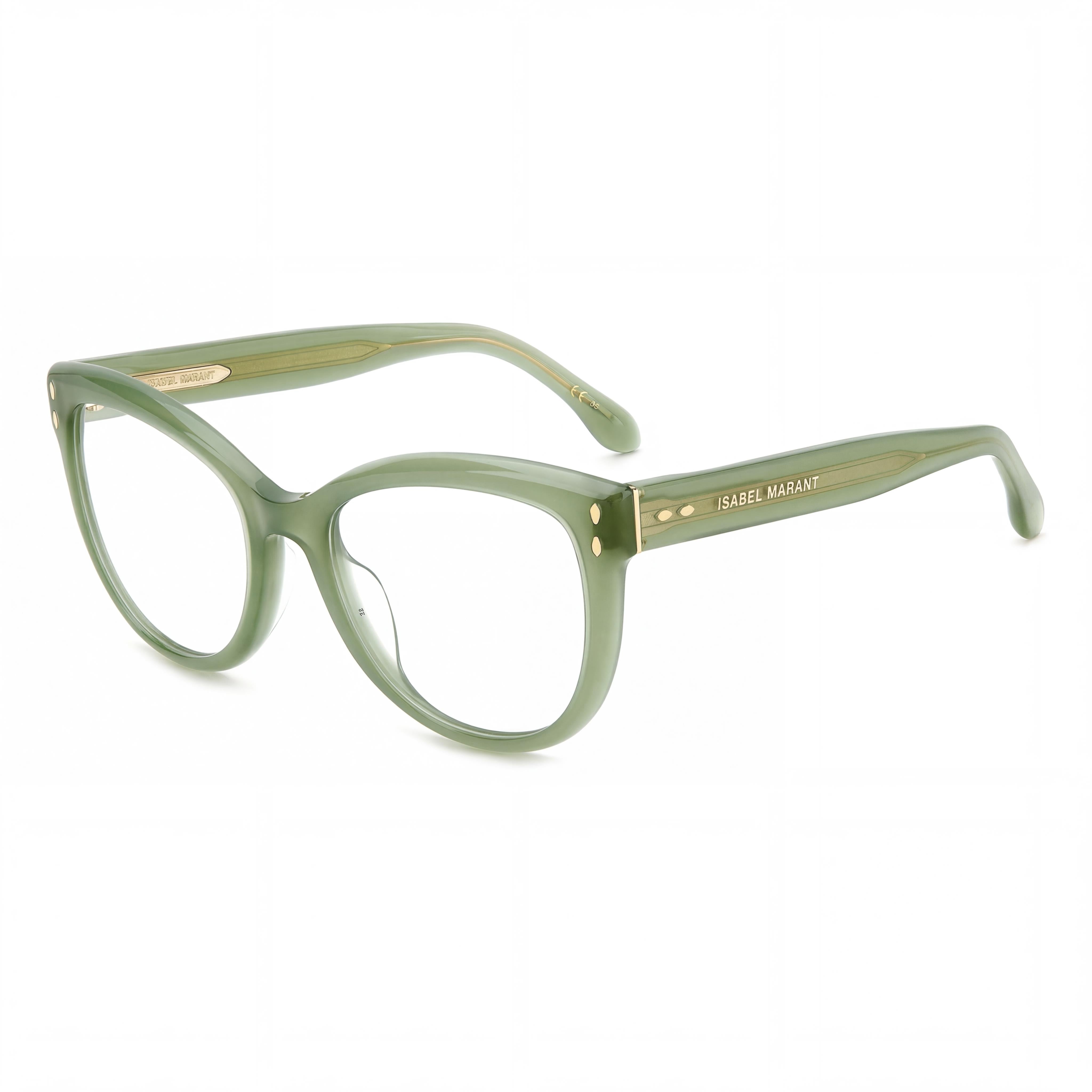 Isabel Marant Modern Women's Acetate Sunglasses, featuring a Green Frame and Green Lenses, 53mm Lens Width, Photo 1
