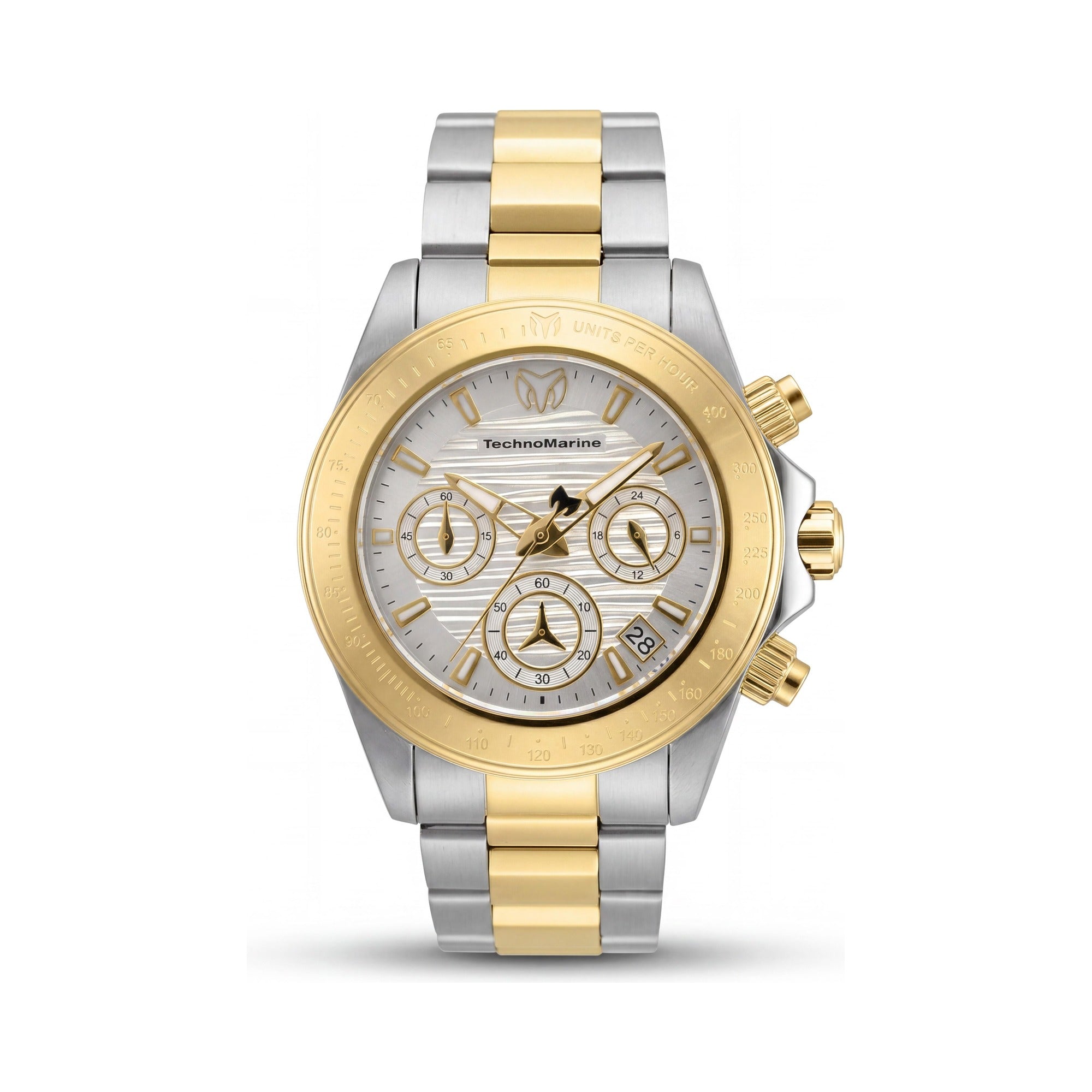 Reloj Technomarine Manta TM-219011 cronógrafo de cuarzo para mujer, caja de acero inoxidable de 38 mm, esfera plateada, bicolor, resistente al agua, Photo 1