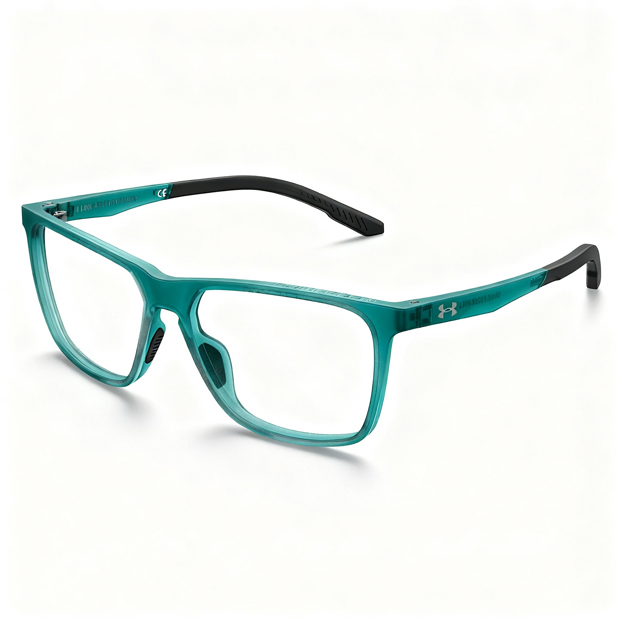 Under Armour UA 5043 Unisex Acetate Rectangular Teal Prescription Ready Optical Frames with Polycarbonate Lenses 55mm