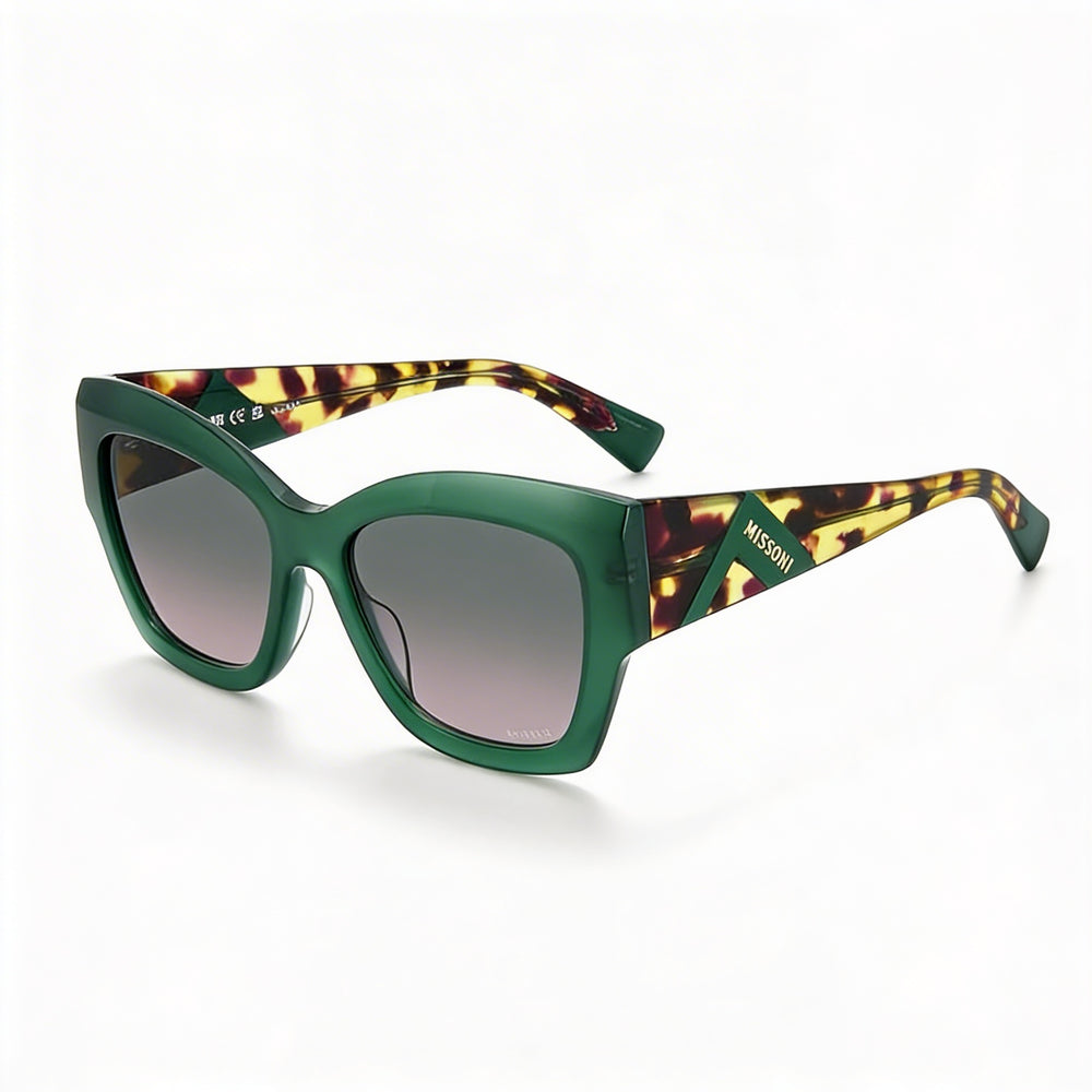Gafas de sol Missoni Missoni de acetato verde Havana de temporada para mujer con lentes de poliéster verdes de 53 mm