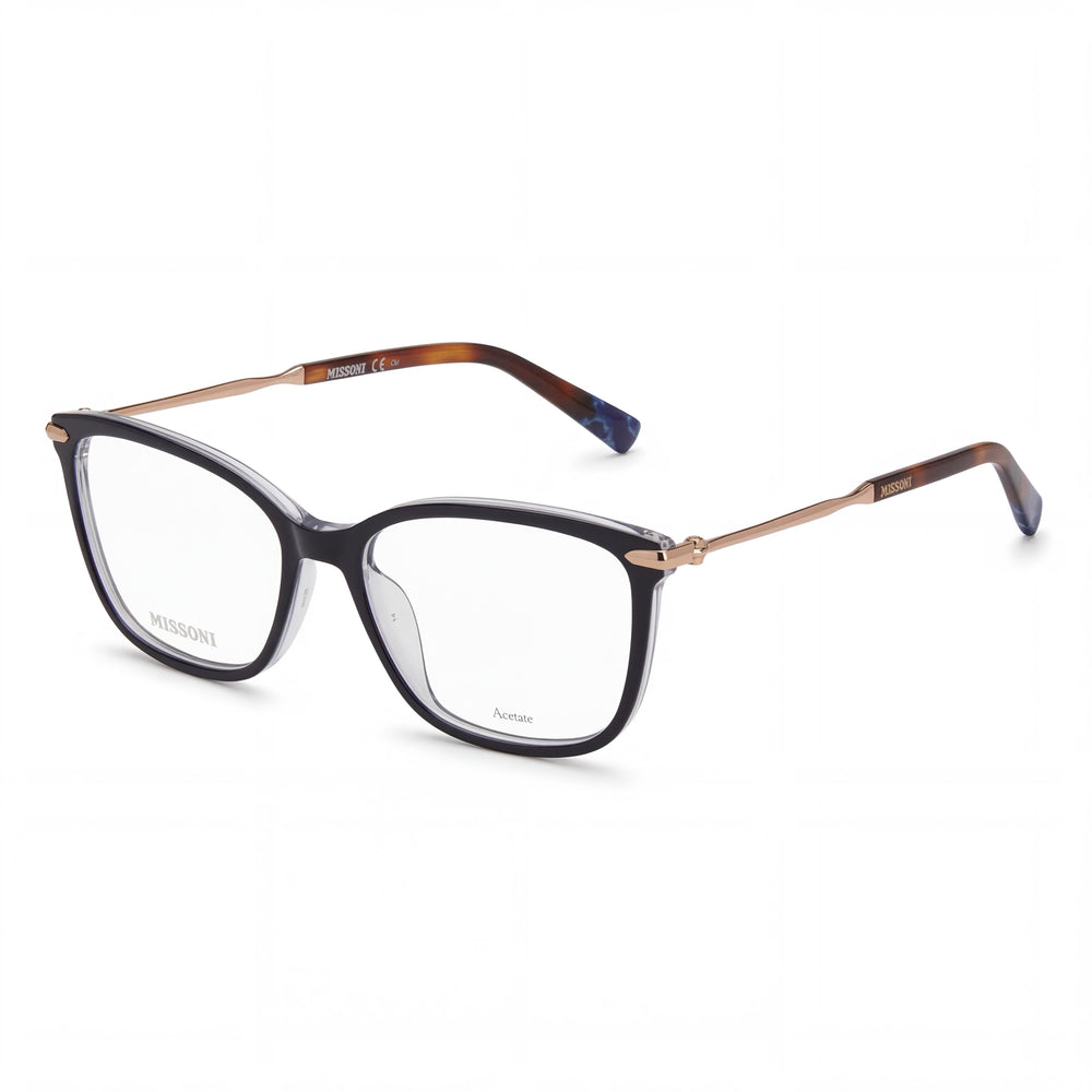 Gafas ópticas de acetato Missoni Mis 0058 para mujer con montura azul, lentes de policarbonato, 53 mm de ancho de lente