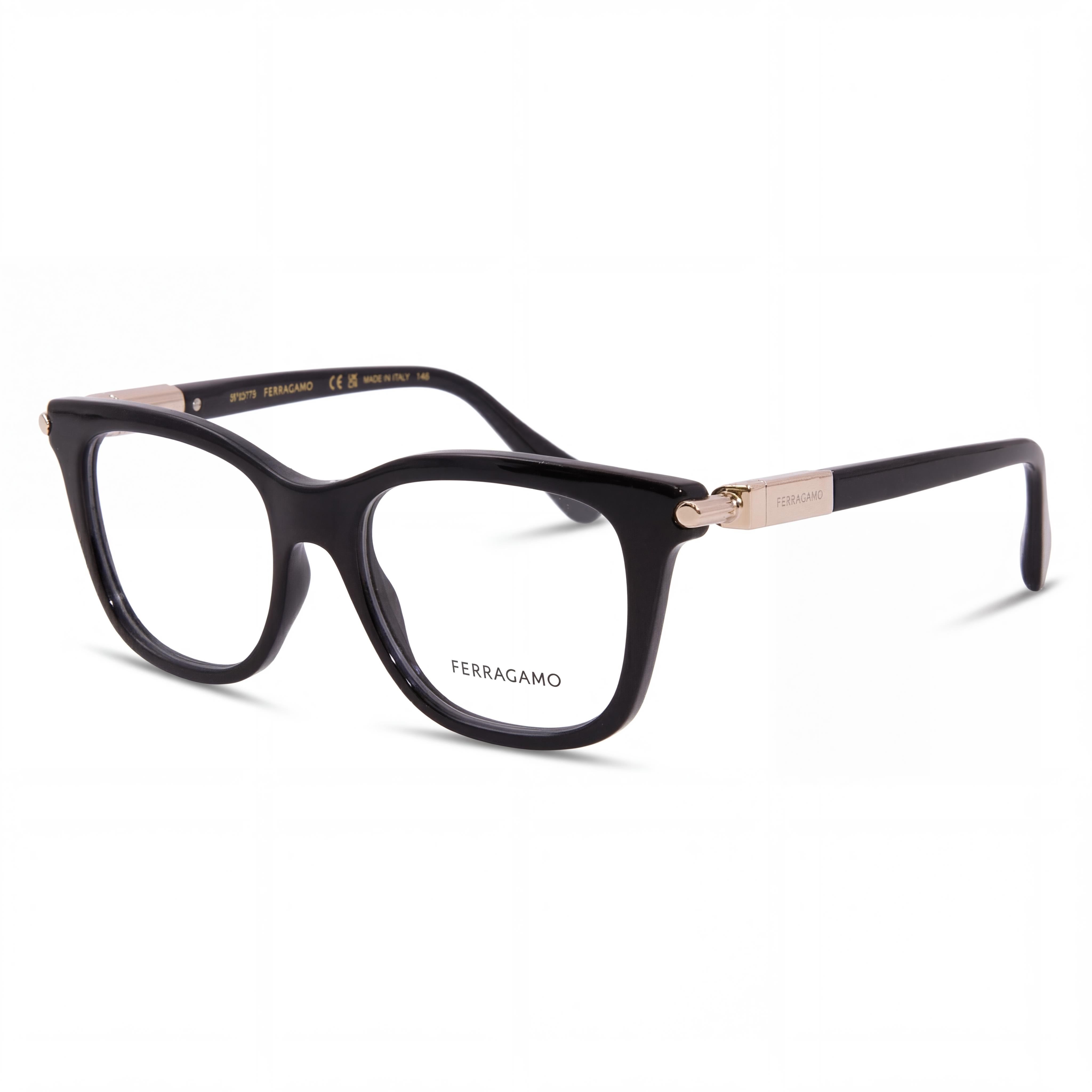 Gafas informales Ferragamo para mujer, montura de INYECTADO multicolor con lentes negras, 50 mm de ancho de lente, Photo 1