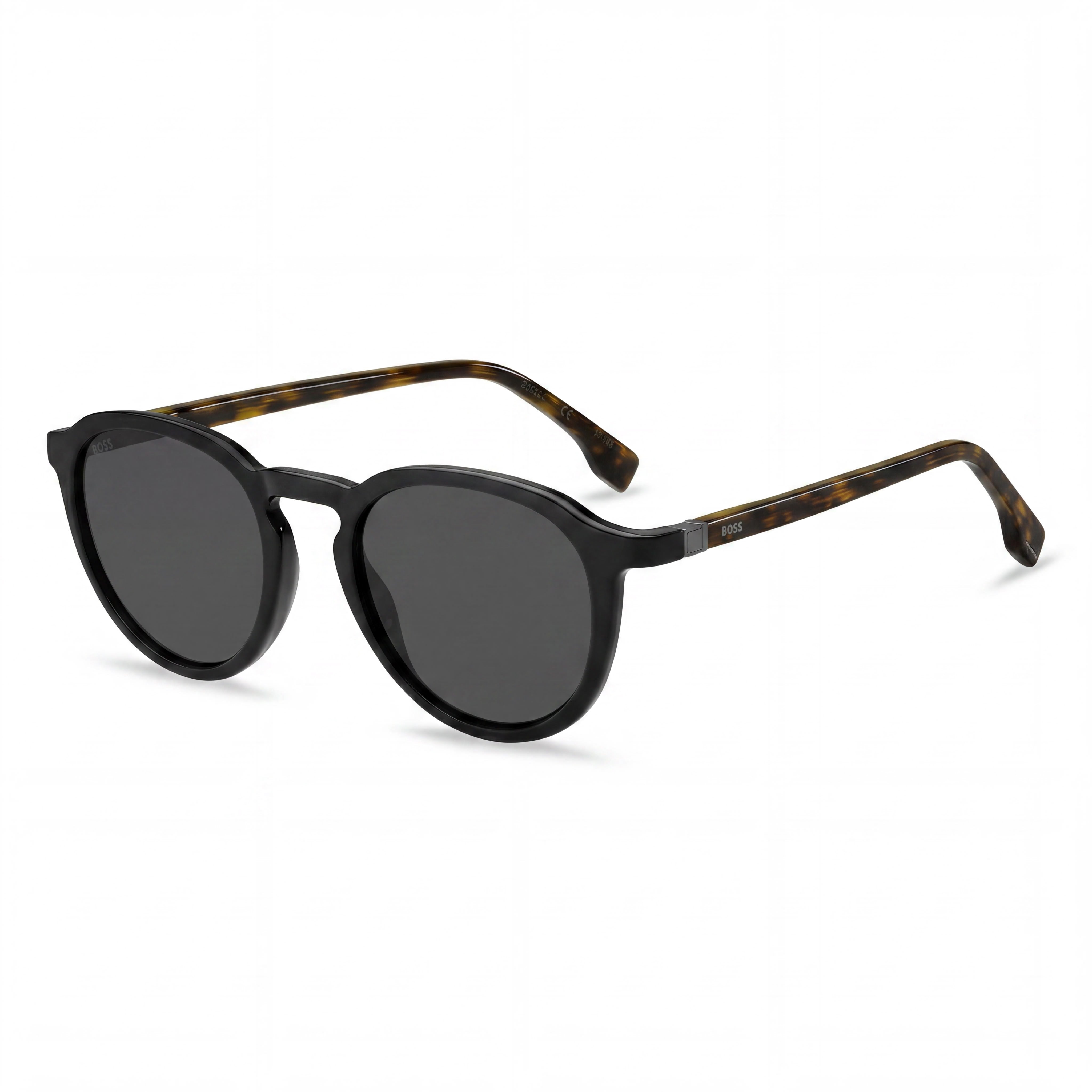 HUGO BOSS Men's BOSS 1491/S Black Havana Grey Non-Polarized Polyamide 100% UV Protection Sunglasses 51-21-145, Photo 1