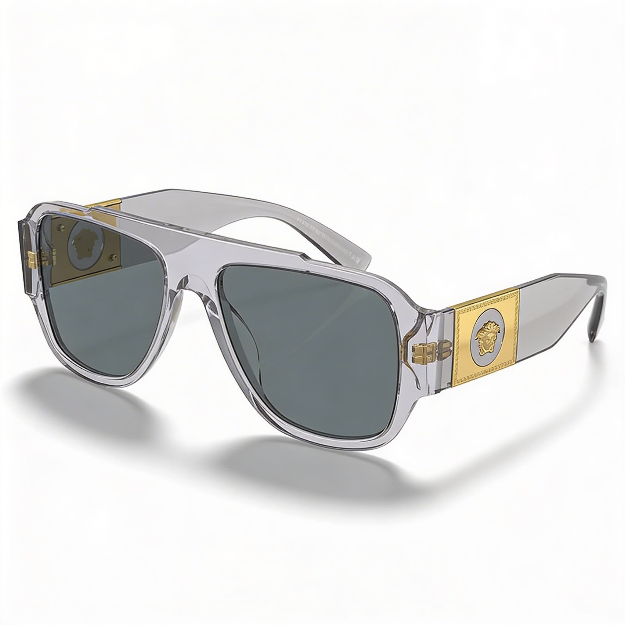 Versace Modern Women's Transparent Grey Molded Plastic UV Protection Non-Polarized Sunglasses 57mm, Photo 1