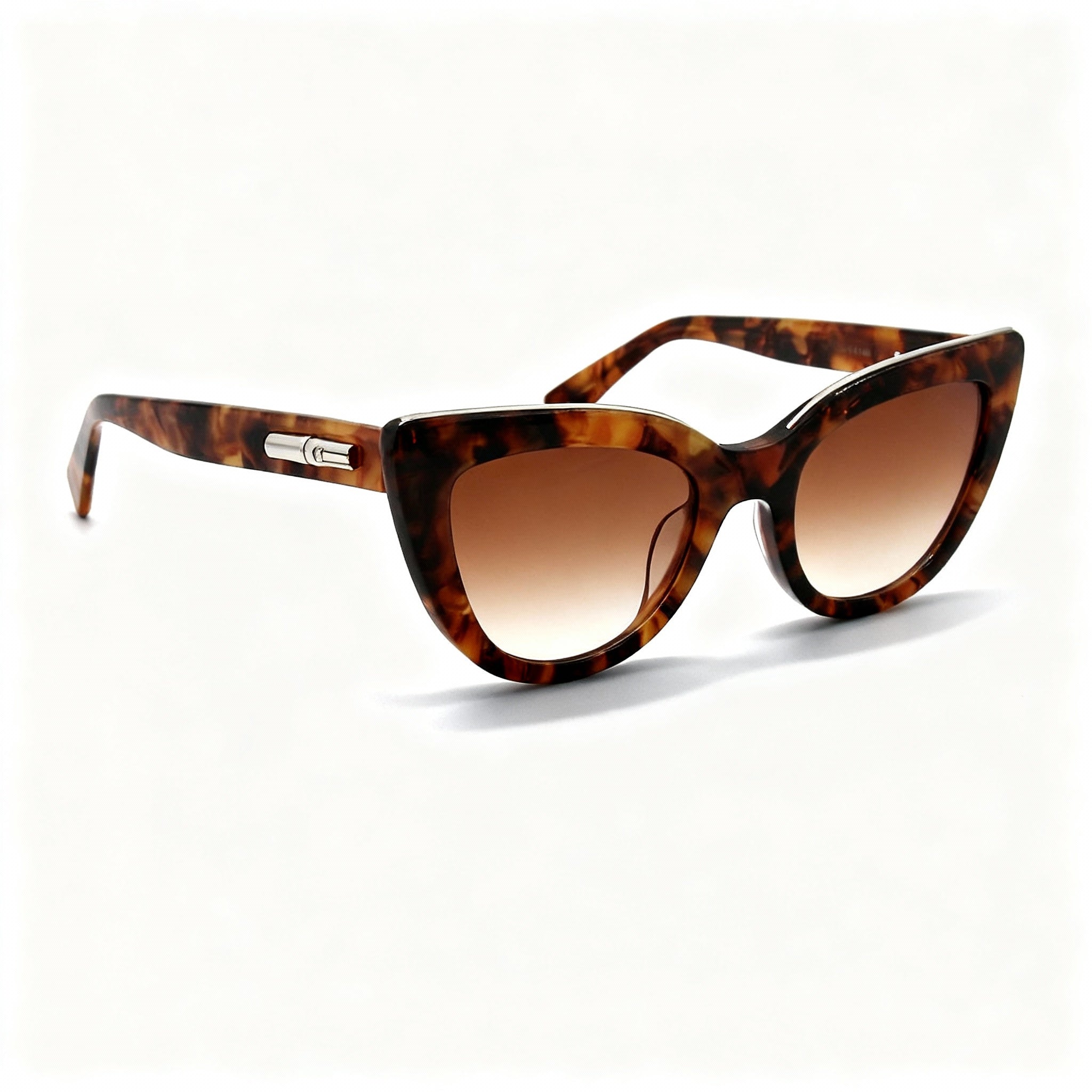 Longchamp Classic Women’s Titanium Vintage Havana Non-Polarized Gradient Light Brown 51mm Sunglasses