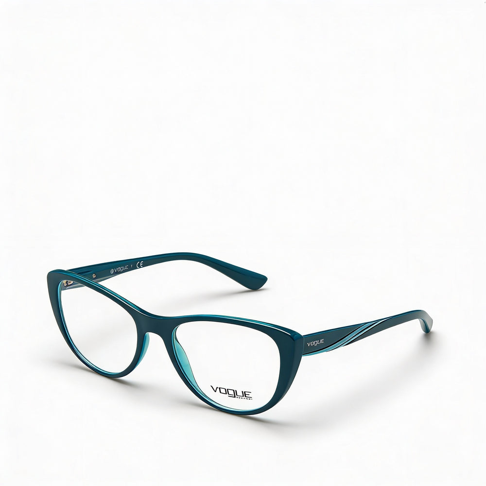 Vogue Eyewear Vo5102 C51 Women's Petroleum Green Transparent Plastic Frame Eyeglasses Demo Lens 51mm