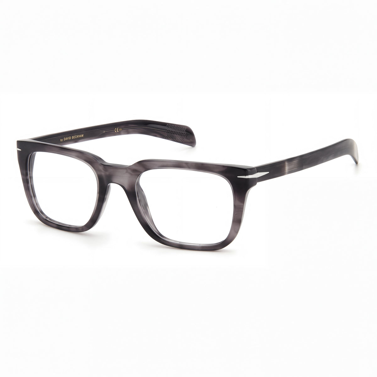 Montura de acetato gris cuerno para hombre David Beckham, lentes no polarizadas 52-21-145, Photo 1