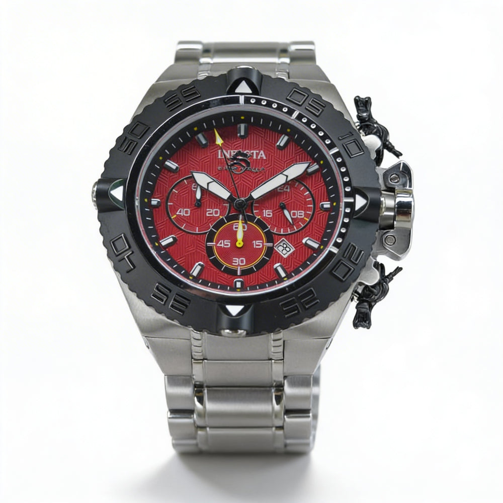 Reloj Invicta Subaqua - Noma IV 48199 de acero inoxidable, cronógrafo de cuarzo, esfera roja, 50 mm