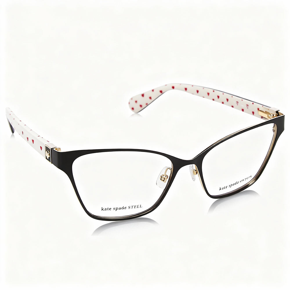 Gafas Kate Spade New York para mujer con montura de acero inoxidable, color dorado y negro, lentes de 52 mm