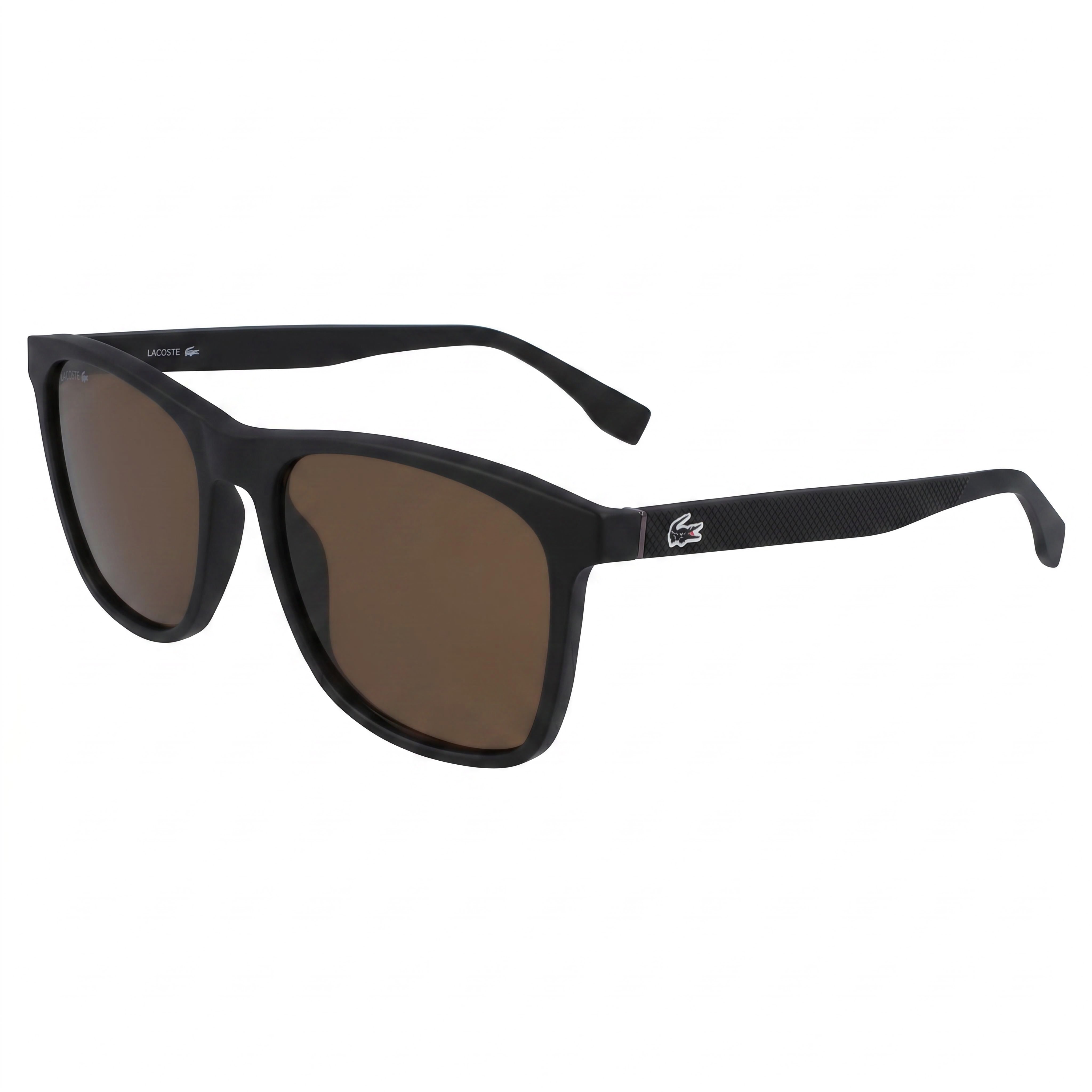 Gafas de sol unisex Lacoste Petit Pique cuadradas de plástico negro mate con protección UV de 56 mm, Photo 1