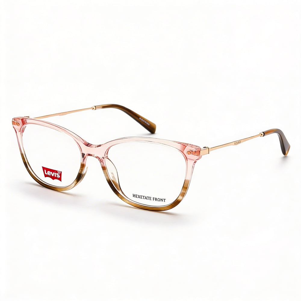 Gafas Levi's ECO PMMA para hombre, color rosa cuerno, ancho de lente: 51 mm, puente: 16 mm, longitud de patilla: 140 mm