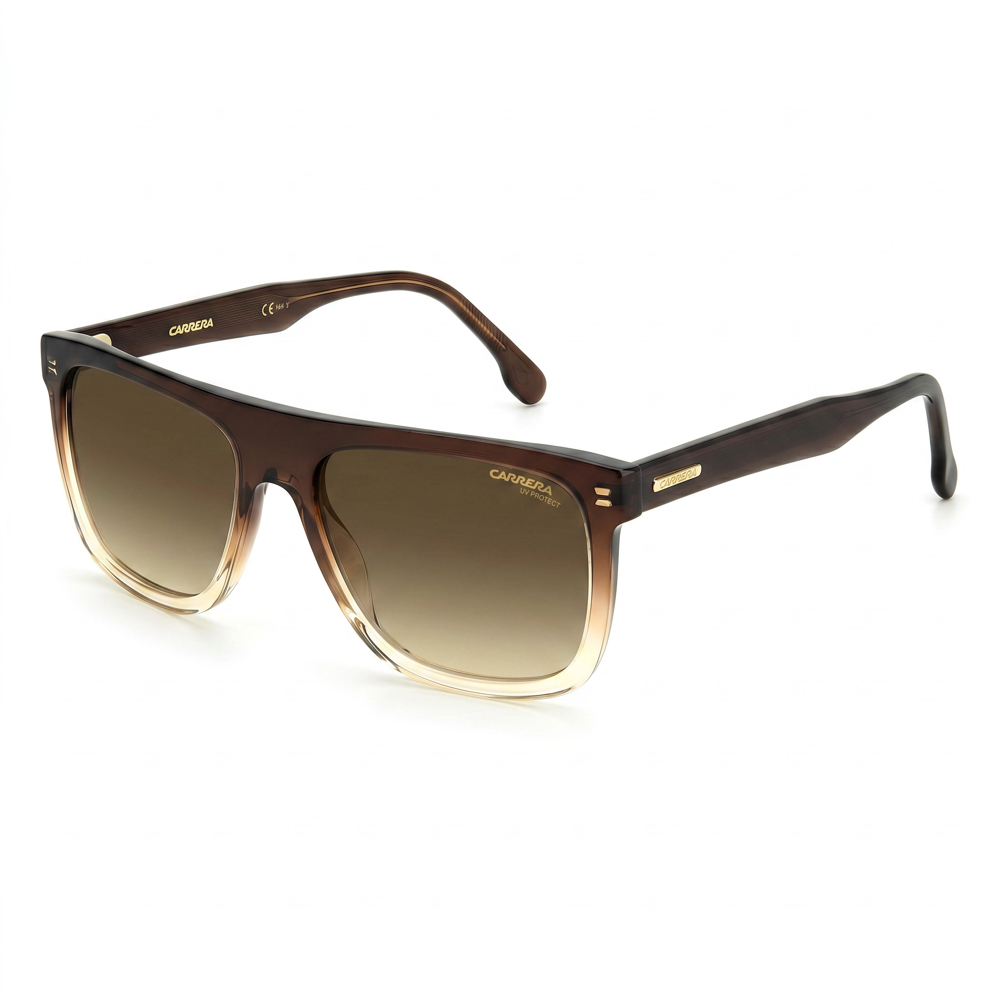 Carrera CARRERA 267/S Men's Transparent Faded Brown Acetate Sunglasses with Gradient Dark Brown Lenses, Good UV Protection, 56mm, Photo 1