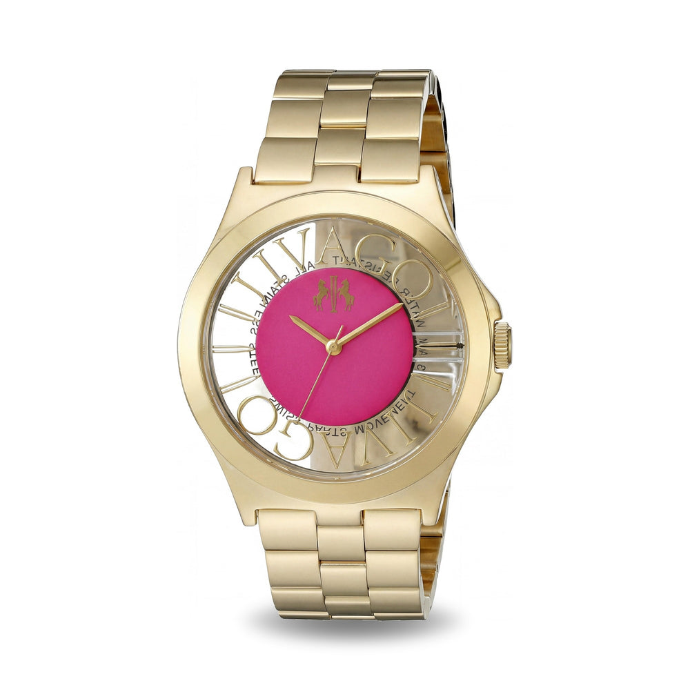 Reloj de cuarzo Jivago Casual para mujer, de acero inoxidable, color rosa, de 40 mm