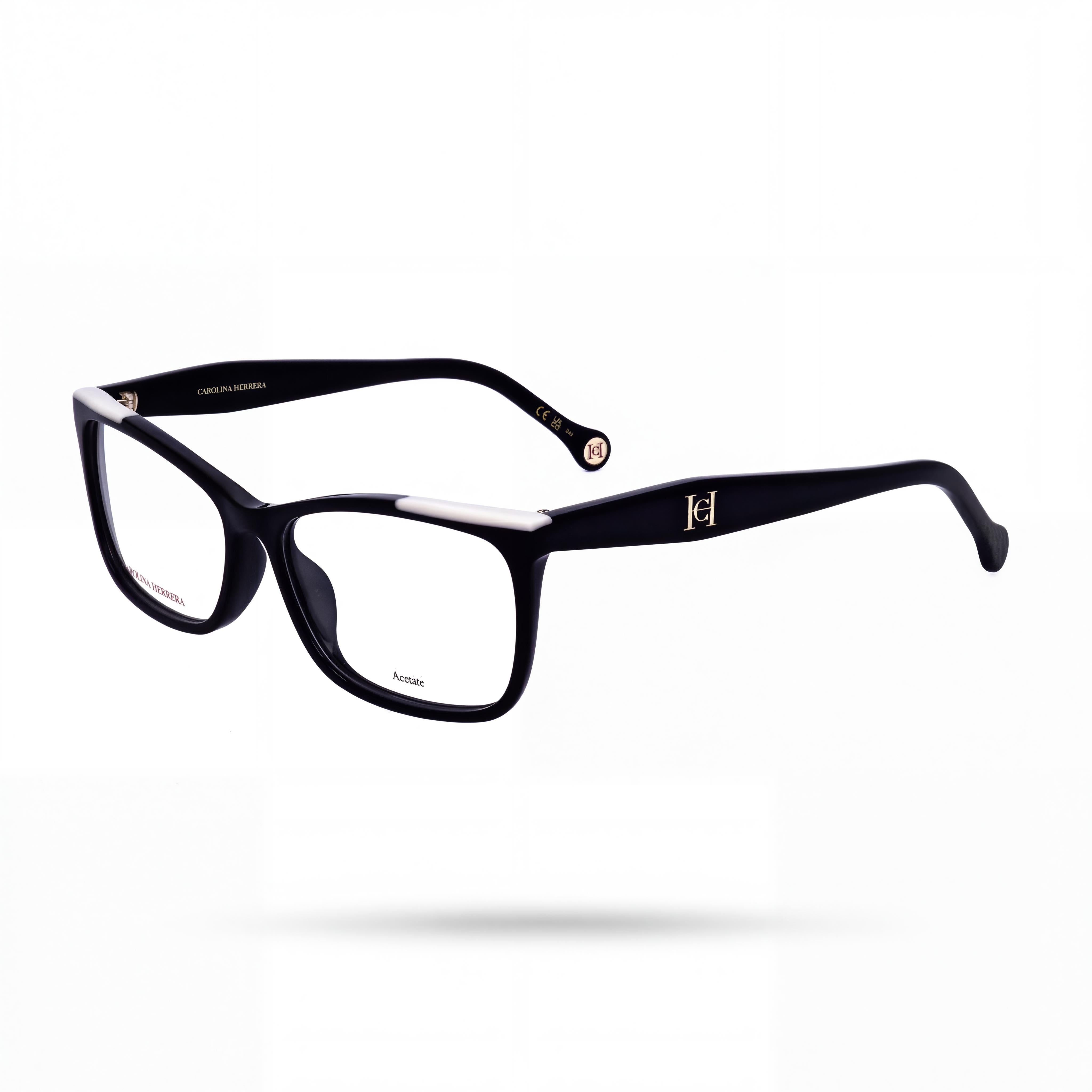Carolina Herrera Modern Collection Her 0202/g Women's Black White Acetate Frame Sunglasses with Polycarbonate Lenses 56mm, Photo 1