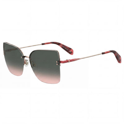 kate spade new york ARIELLA/G/S Gafas de sol unisex de protección UV con montura sin aro de acero inoxidable dorado rojo, forma de ojo de gato, degradado burdeos rosa, 58 mm