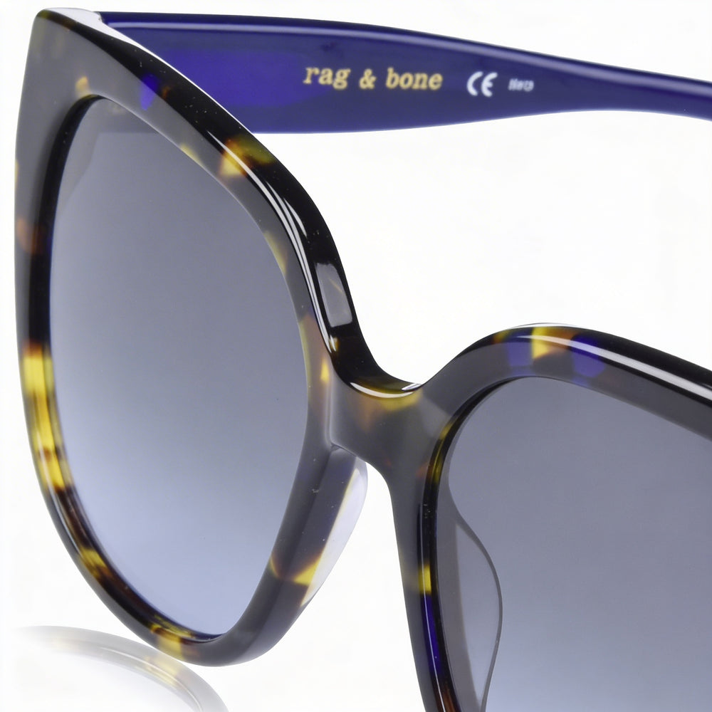 rag & bone Modern Heritage Women's Yellow Havana Grey Acetate Dark Grey Shaded UV Protection Non-Polarized 56mm