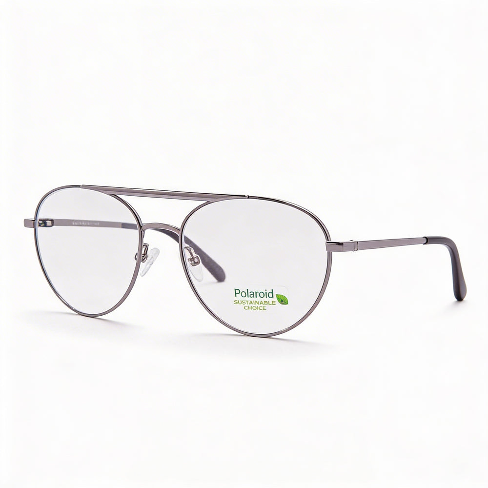 Polaroid Eyewear Pld D513 Unisex ECO METAL Dark Ruthenium Clear Lens 55-18-145