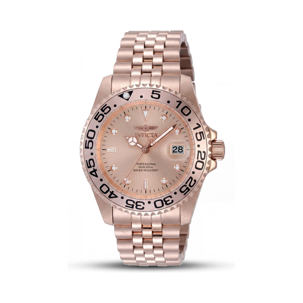 Invicta Pro Diver 48386 Reloj de Cuarzo Unisex, 38mm Acero Inoxidable, Esfera Oro Rosa, 200m Resistente al Agua