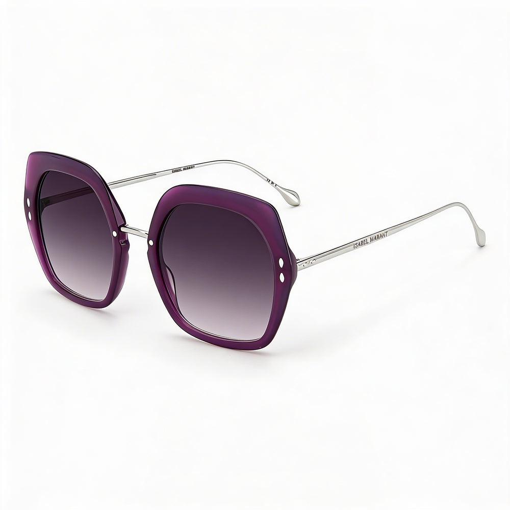Isabel Marant Modern Women's Polyamide Frame Violet Silver UV Protection Sunglasses 55mm Lens Width