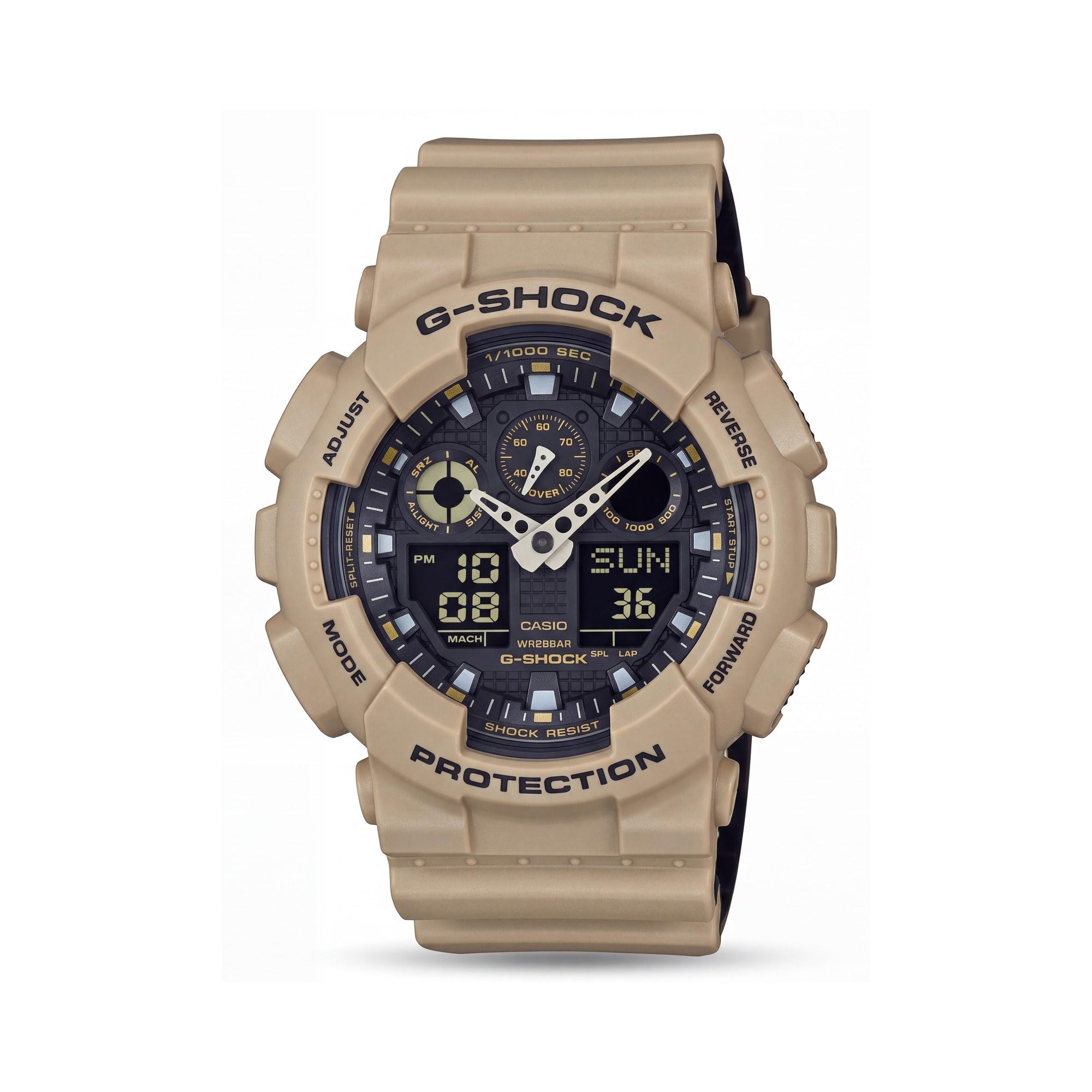 Casio GA-1000L Shock Resistant 200M Water Resistant World Time Alarm Timer LED Light Unisex Beige Watch, Photo 1