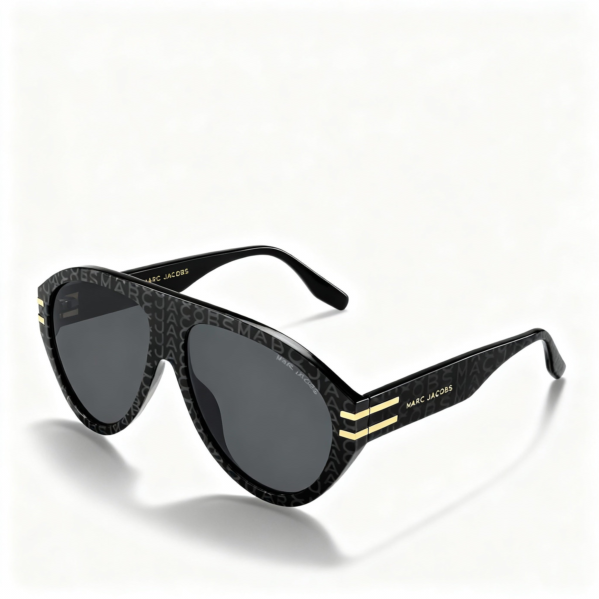 Marc Jacobs Marc 747/S Men's Acetate Pilot Sunglasses Pattern Black Gray Frame Grey Non-Polarized Lenses 58-145-15mm