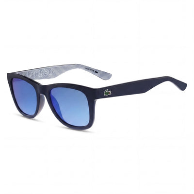 Lacoste Classic Unisex Matte Blue Plastic Anti-Reflective Mirrored UV Protection Sunglasses 53-20-140