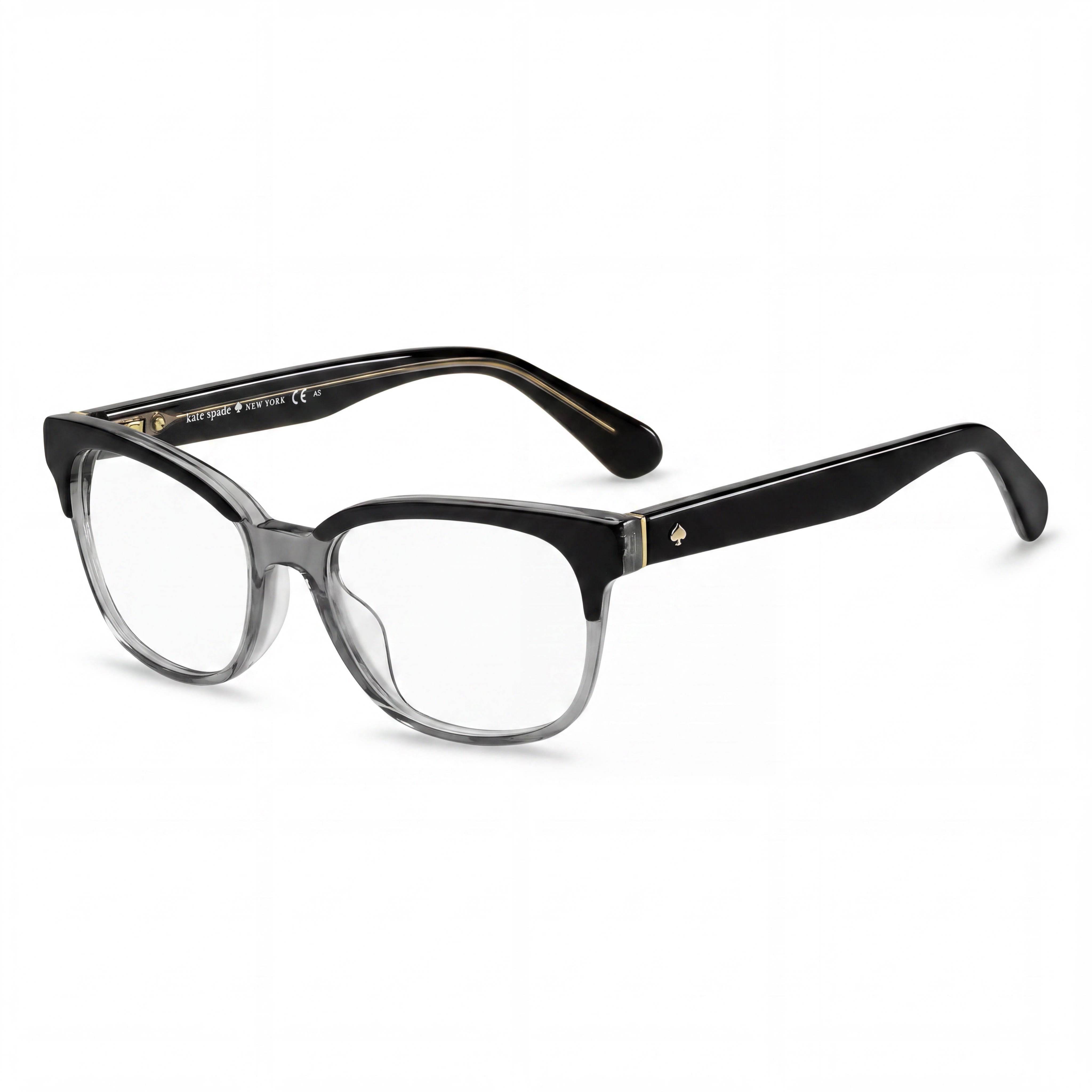 kate spade new york Carolanne Acetate Frame Eyeglasses Black Gray with Clear Lenses 51mm, Photo 1