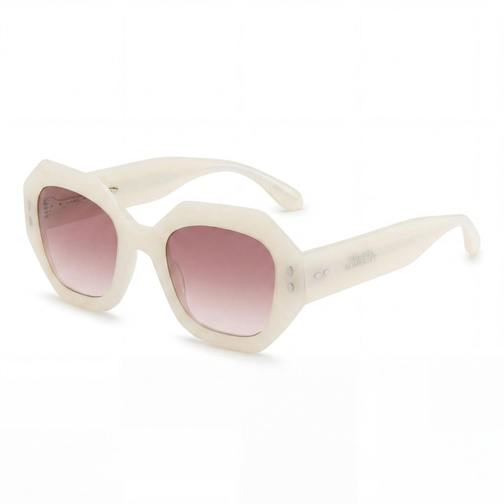 Isabel Marant IM 0173/S Women's Casual Acetate Mother of Pearl White Sunglasses Pink Doubleshade Lenses 52mm