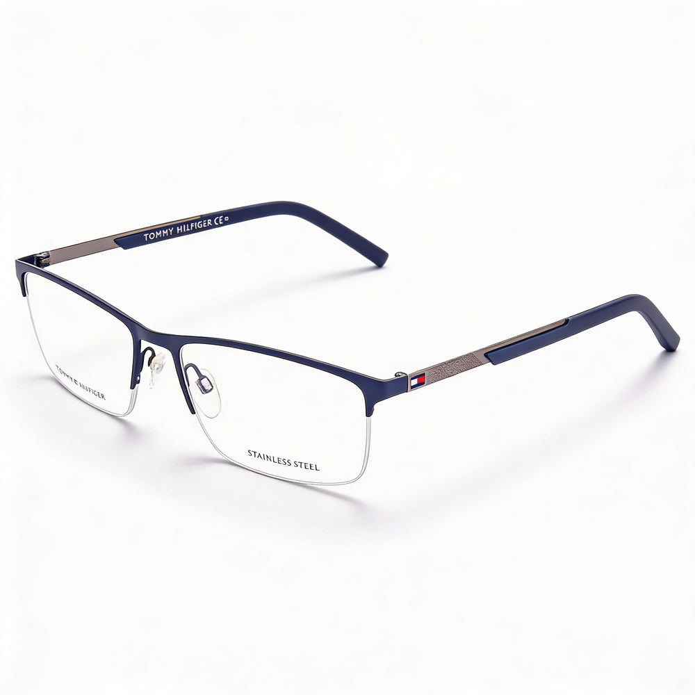 Tommy Hilfiger TH-1692 Unisex Fashion Glasses with Alloy Steel Frame in Matt Blue Dark Ruthenium 57mm