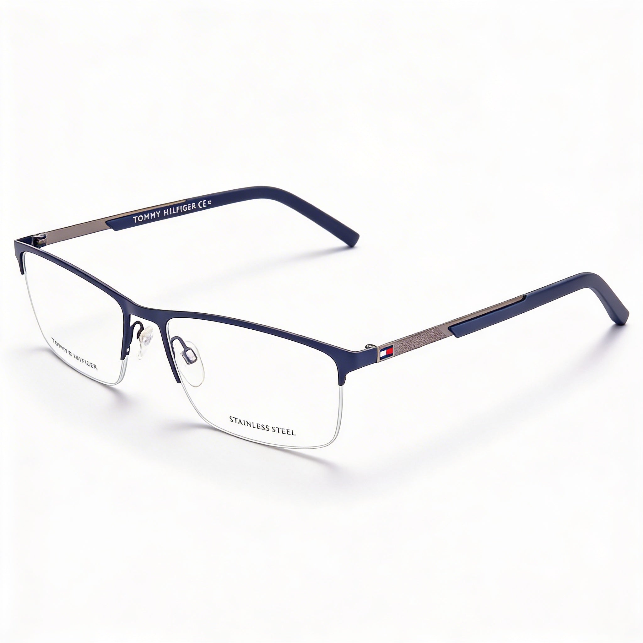 Tommy Hilfiger TH-1692 Unisex Fashion Glasses with Alloy Steel Frame in Matt Blue Dark Ruthenium 57mm, Photo 1