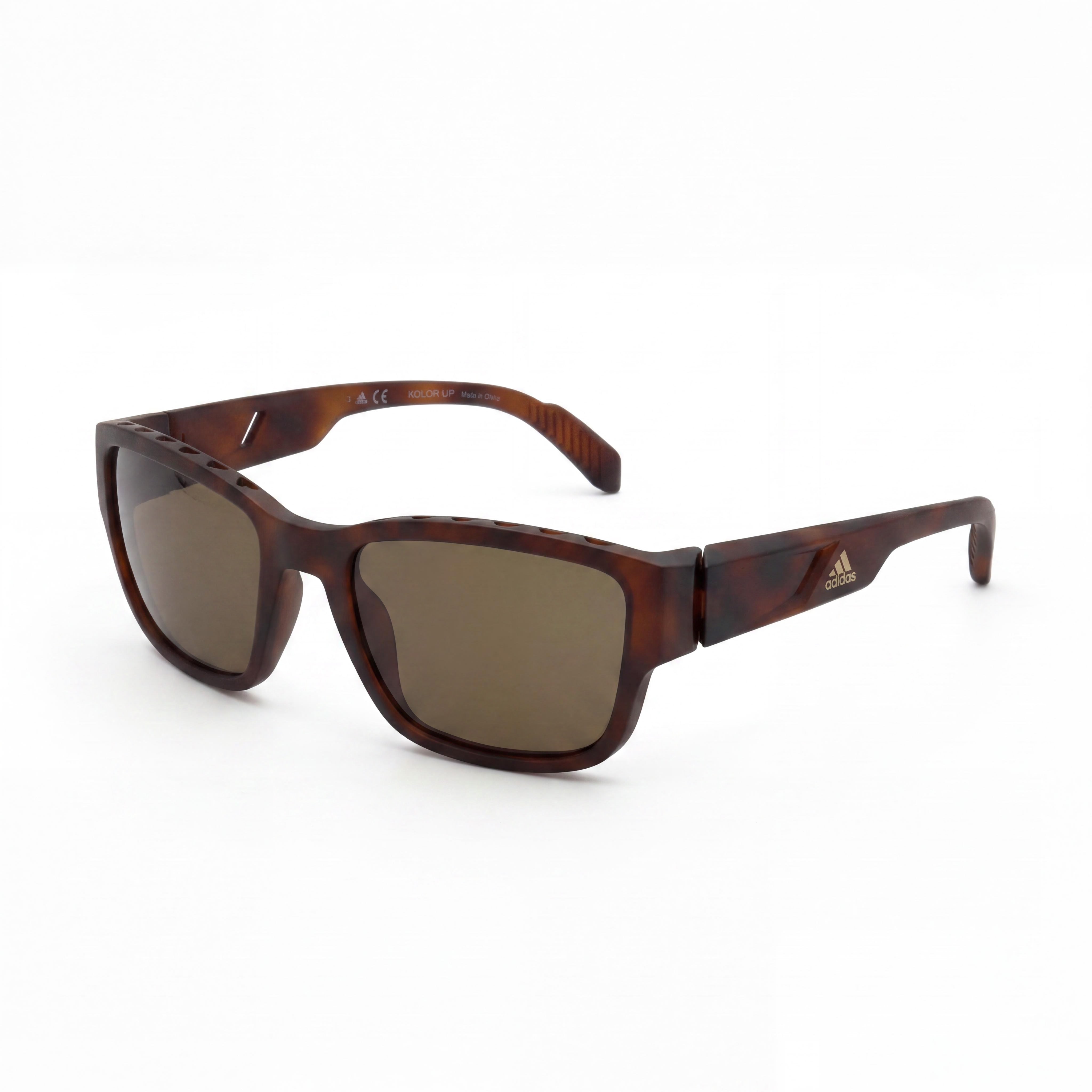 Gafas de sol adidas Classic TR90 para hombre, montura de plástico, lentes color ámbar habano oscuro, protección UV, 57 mm, Photo 1
