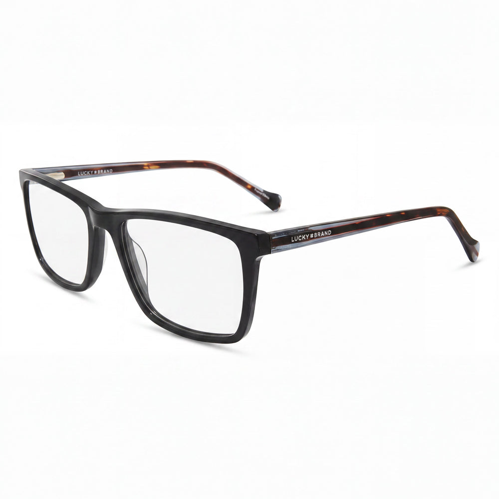 Gafas Lucky Brand D416 para hombre, de plástico polarizadas, 100 % UV, graduables, color negro carey, 56-18
