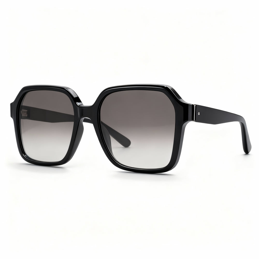 Salvatore Ferragamo SF1069S Women's Black Acetate Square Grey Gradient Non-Polarized Sunglasses 56mm