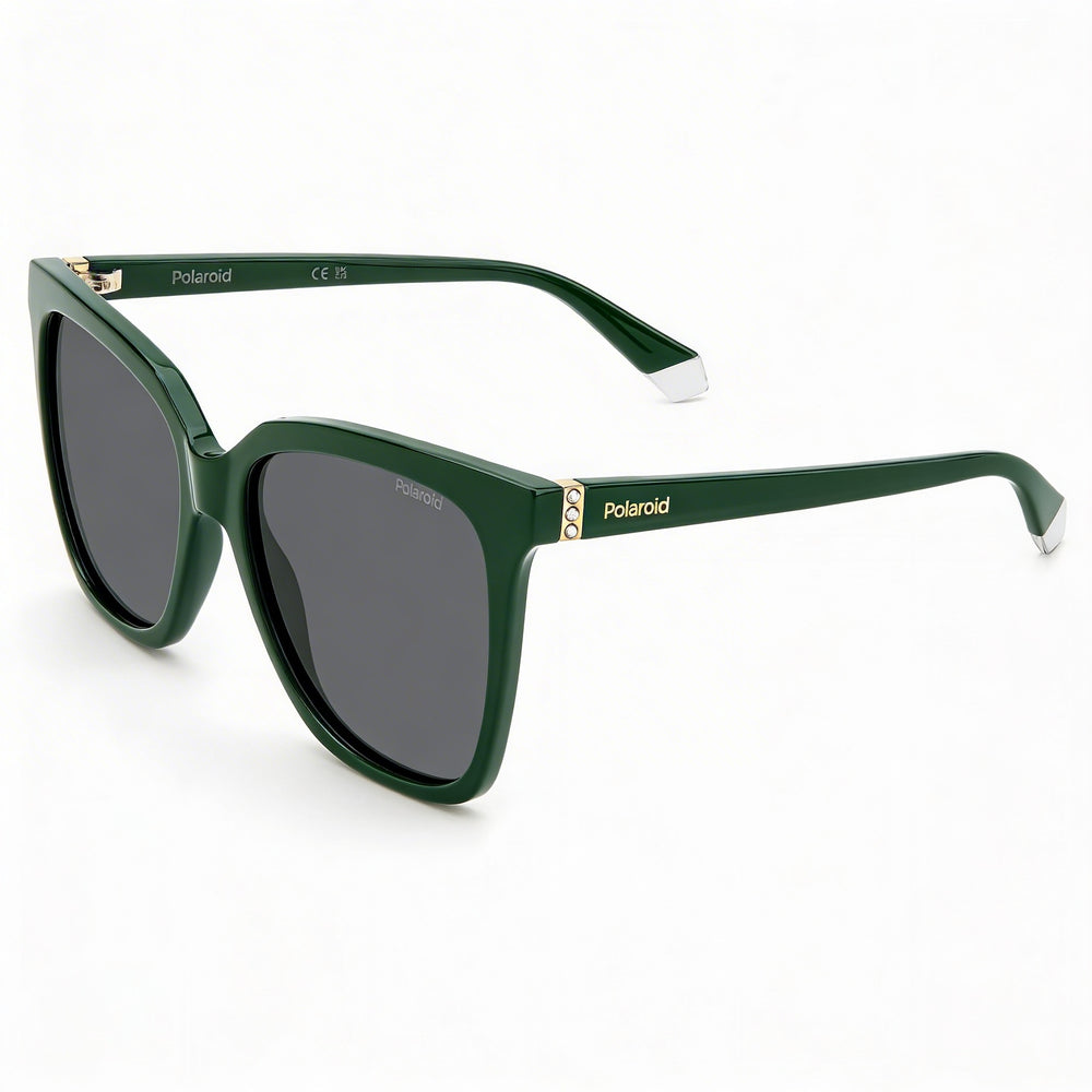 Polaroid Eyewear Essential Women's Green Grey Polycarbonate Frame Grey Polarized UV400 Sunglasses 55mm
