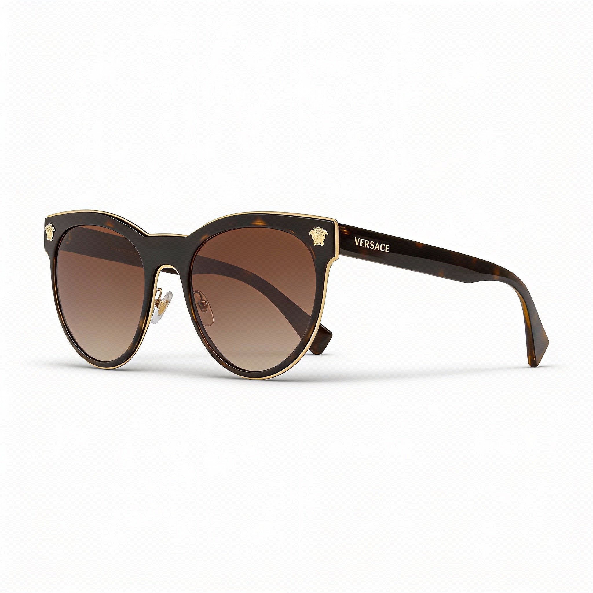 Versace Medusa Charm Unisex Havana Brown Shaded Plastic Brown Gradient Non-Polarized UV400 Sunglasses 54mm, Photo 1