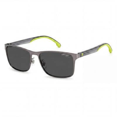 Carrera 2037t/S Unisex Rectangular Plastic Matte Ruthenium Grey Sunglasses 55mm