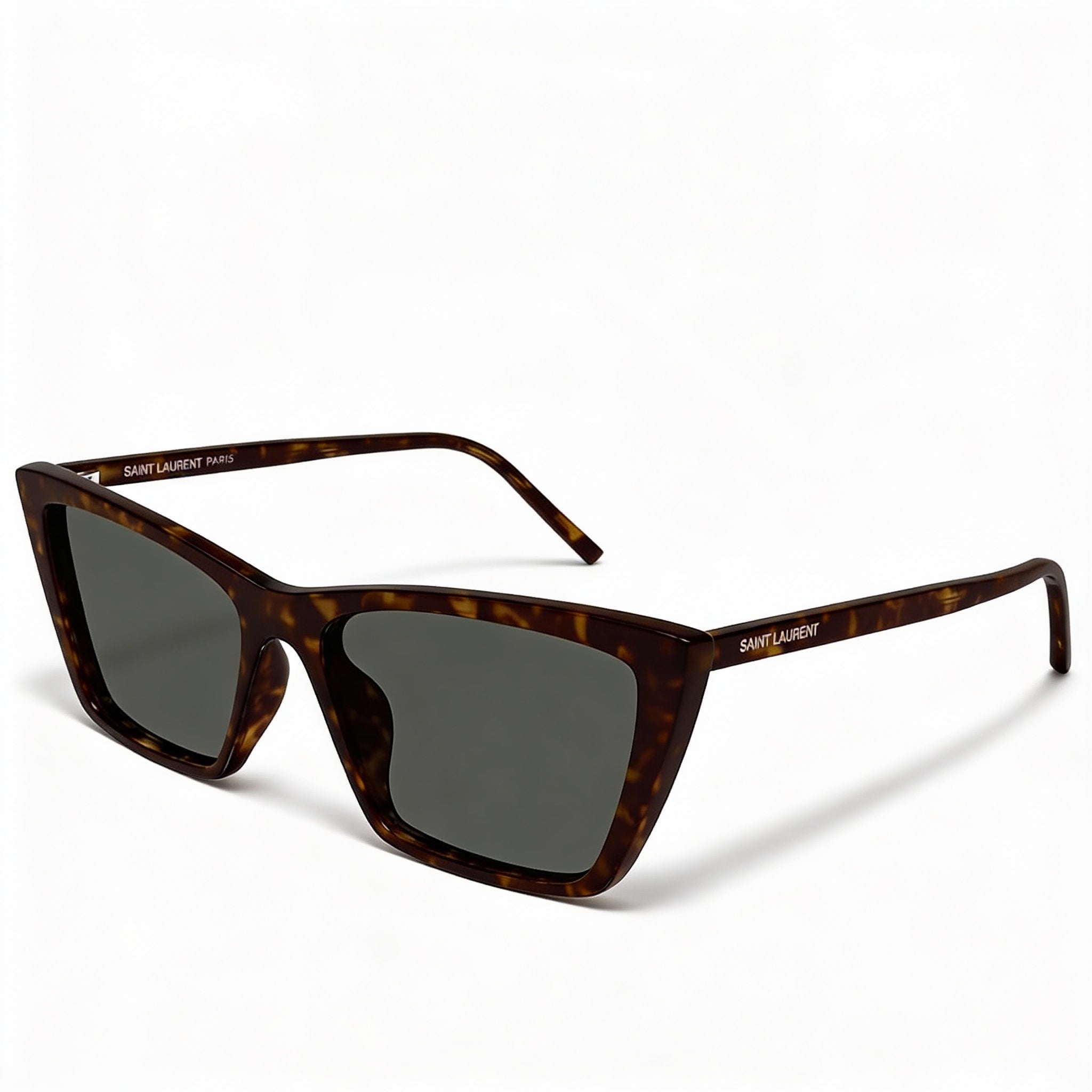 Gafas de sol Saint Laurent para mujer, montura gris Havana beige con lentes plateadas polarizadas con protección UV de 54 mm, Photo 1