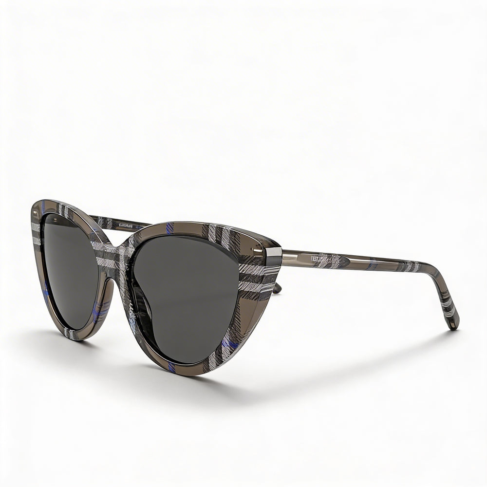 BURBERRY BE4457 Unisex Dark Grey Acetate Frame Cat Eye Non-Polarized Sunglasses 55mm