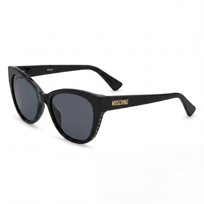 Moschino MOS056/S Women's Butterfly Acetate Sunglasses Black Grey Blue Shaded 54mm